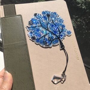 Diamond Art Winter Tree Bookmark, Colorful, Sparkly, Bling (BLUE)